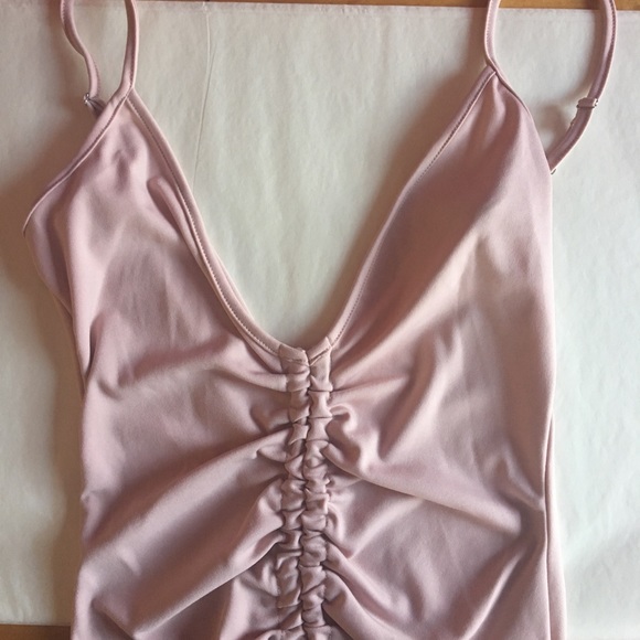 'Kali' Plunge V-Neck Dress - Dusty Pink - Picture 6 of 7